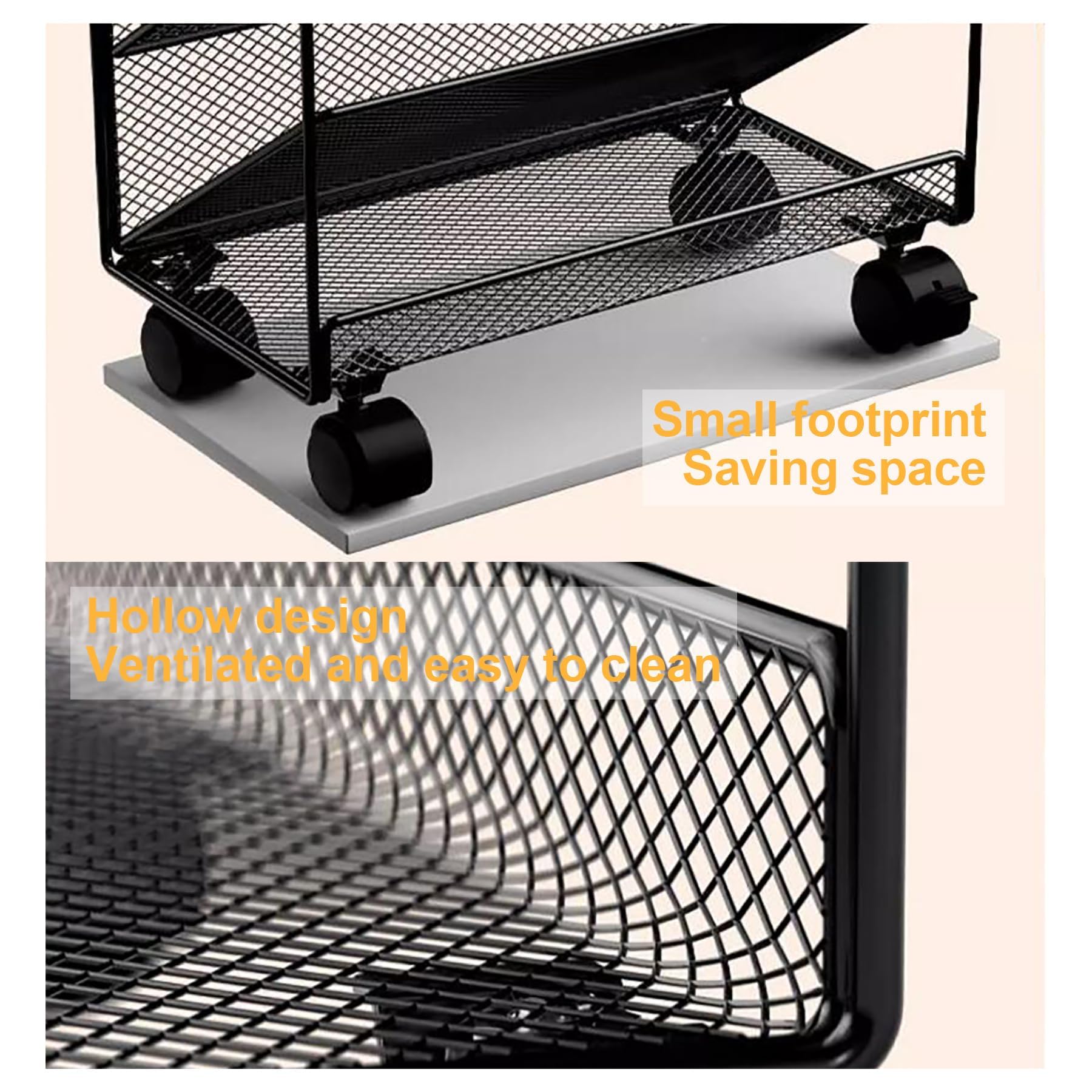 Carrito rodante de metal de 5 niveles delgado para almacenamiento utilitario para escuela, oficina, aula, dormitorio, biblioteca, habitación de los niños, elegante diseño blanco