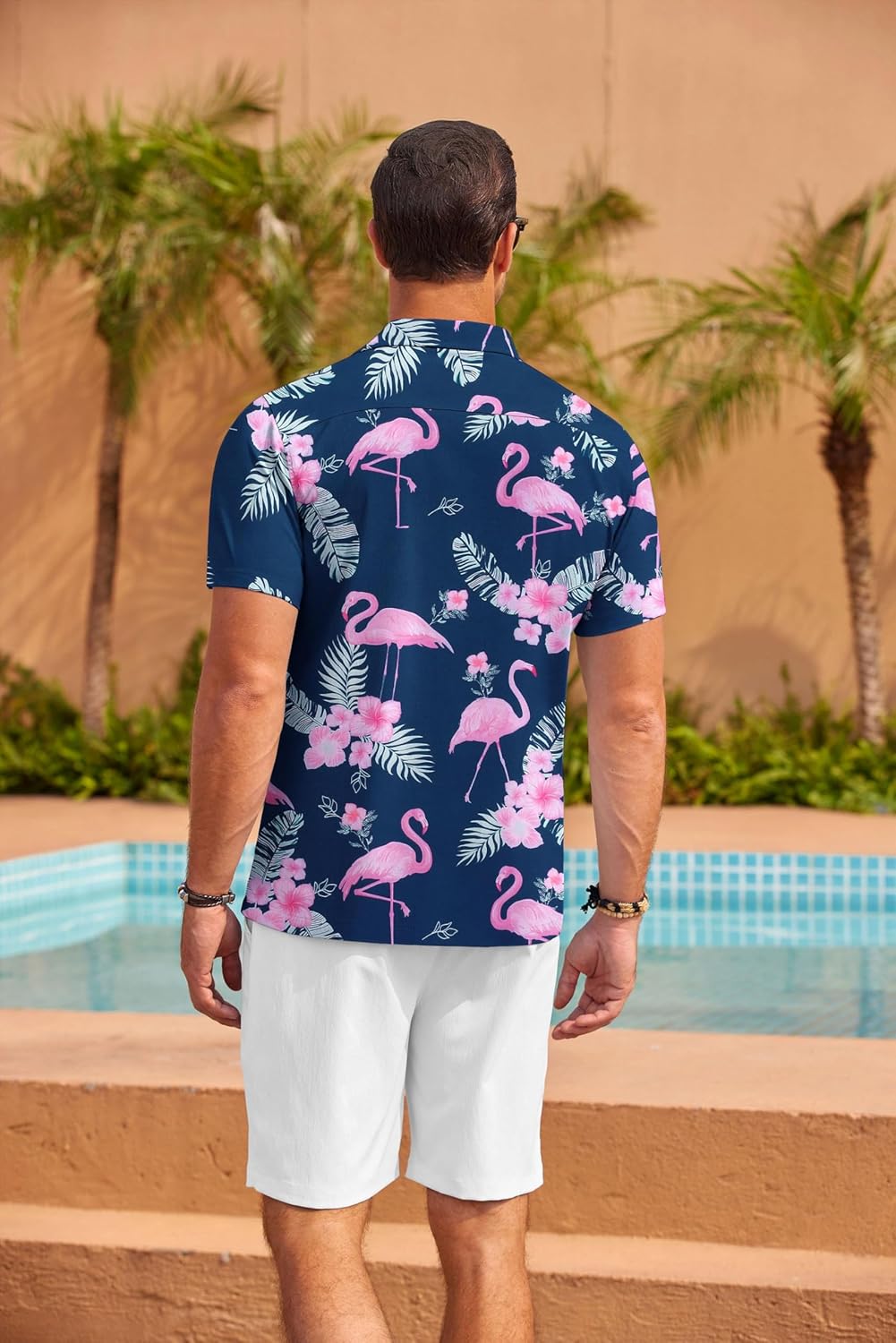 COOFANDY Mens Hawaiian Shirt Short Sleeve Floral Button Down Shirts Tropical Summer Beach Shirts Camp Collar Shirt - Image 4