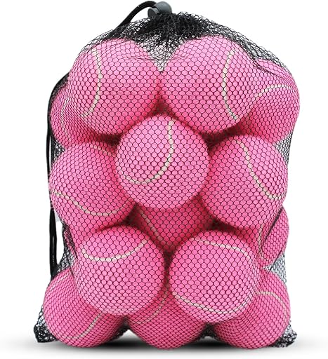 SHYUJAJIE Tennis Ball,20 Pack Practice Balls Bulk,Dog Balls with Mesh Bag | Colorful Heavy Duty Tennis Training Ball for Beginners, Exercise Playing Balls for Pet Dog
