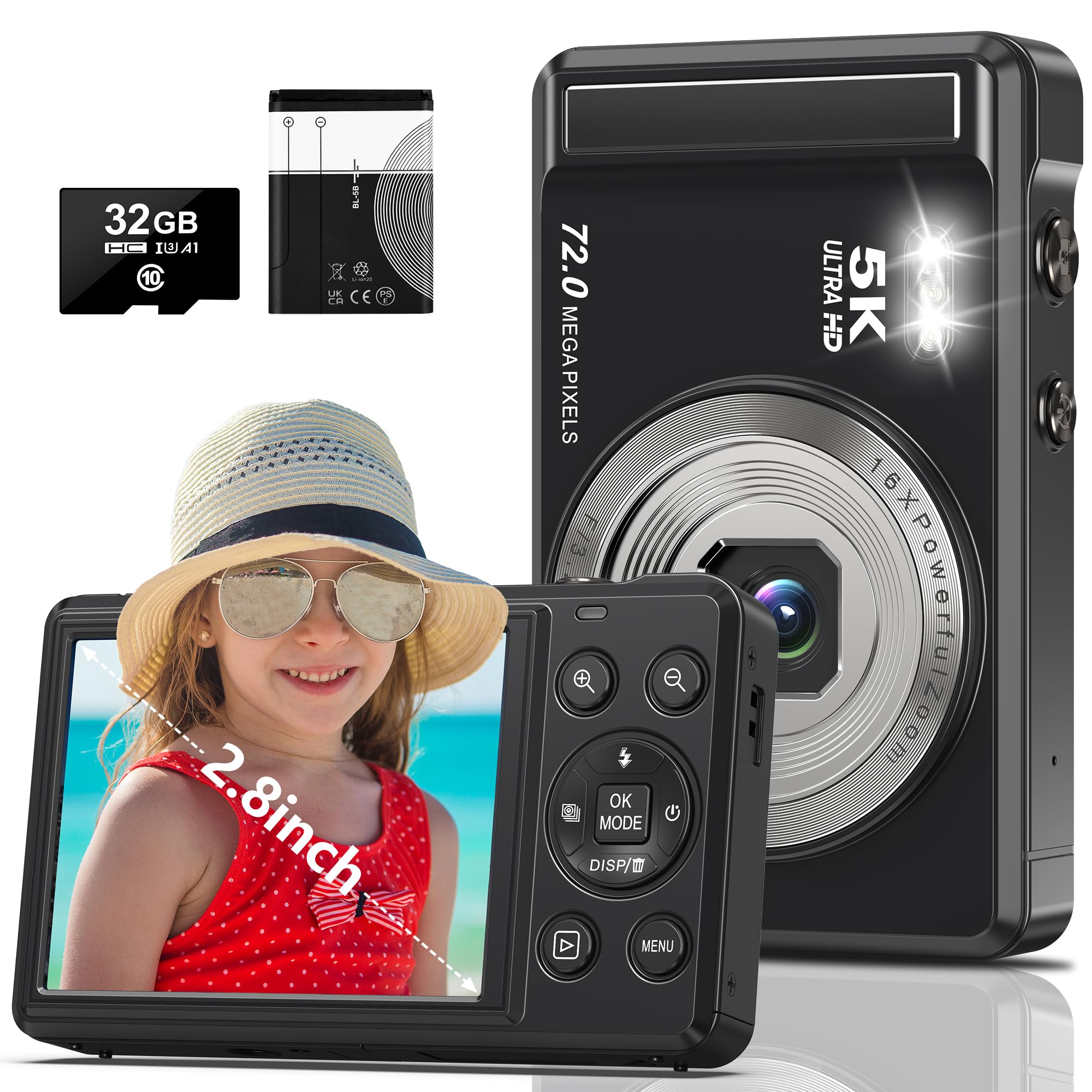 Amazon | デジカメ 4K デジタルカメラ コンパクト 4K録画 6400万画素