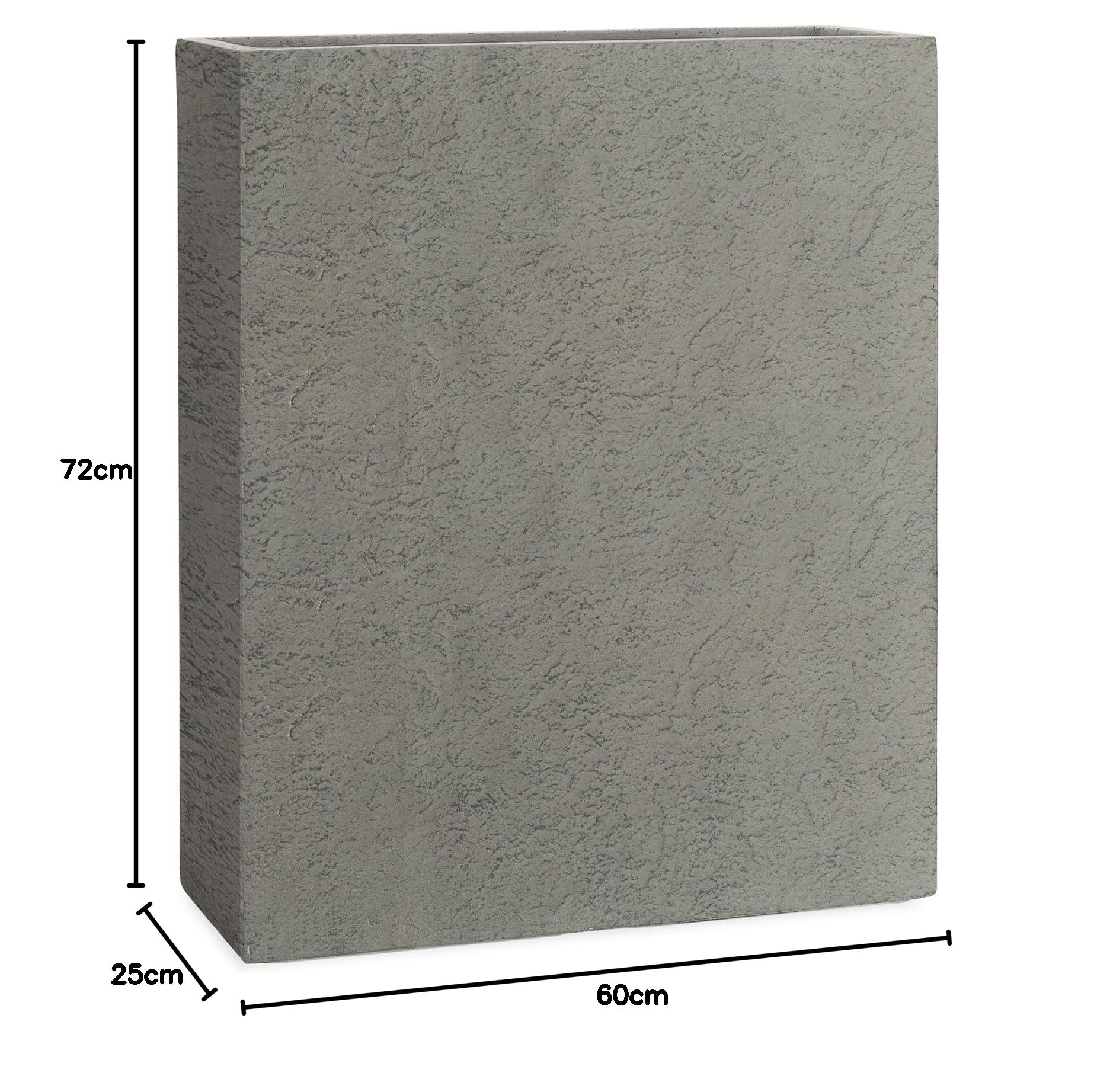 Pflanzwerk® Pot de Fleur Divider Jardinière Lava Gris 72x60x25cm *Résistant au Gel* *Protection UV* *Qualité européenne*