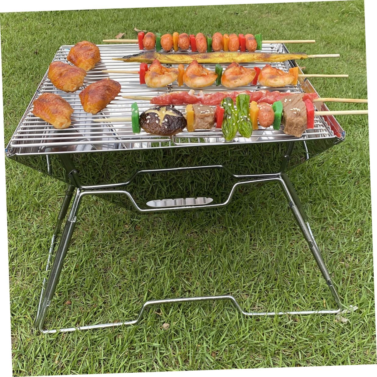 Professional Portable Folding Camping Grill Wear-resistant Barbecue Rack Compact Outdoor Cooking Stove for Hiking and Tailgating