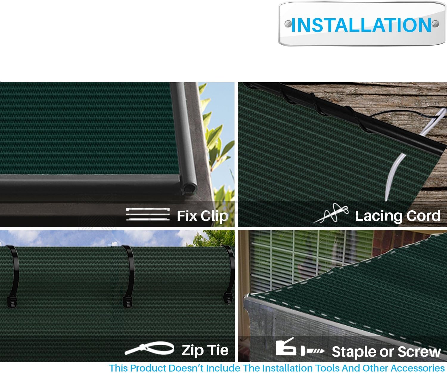 Patio 6' x 25' Sun Shade Fabric Roll 6/8/12 FT Shade Cloth for Patio, Outdoor Mesh Sail Sun Shades Canopy Replacement Pergola Cover for Backyard Deck Porch, Green