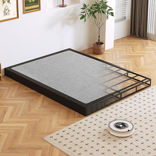Box Spring, Metal Frame Mattress Foundation with Fabric Cover, Easy Assembly, Noise-Free (5 Inch, Queen)