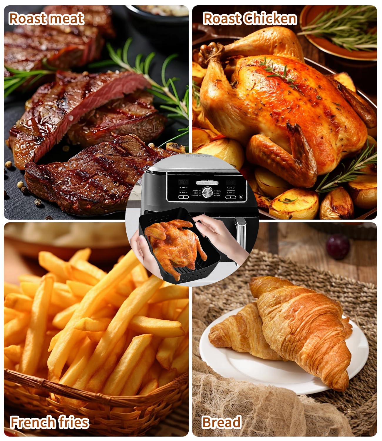 2 silikonowe formy Airfryer do Foodi Max Dual Zone Ninja AF400EU 9,5L, akcesoria do frytkownicy na gorące powietrze Ninja, Double Stack XL SL400EU, doskonałe akcesoria Airfryer do wszechstronnego