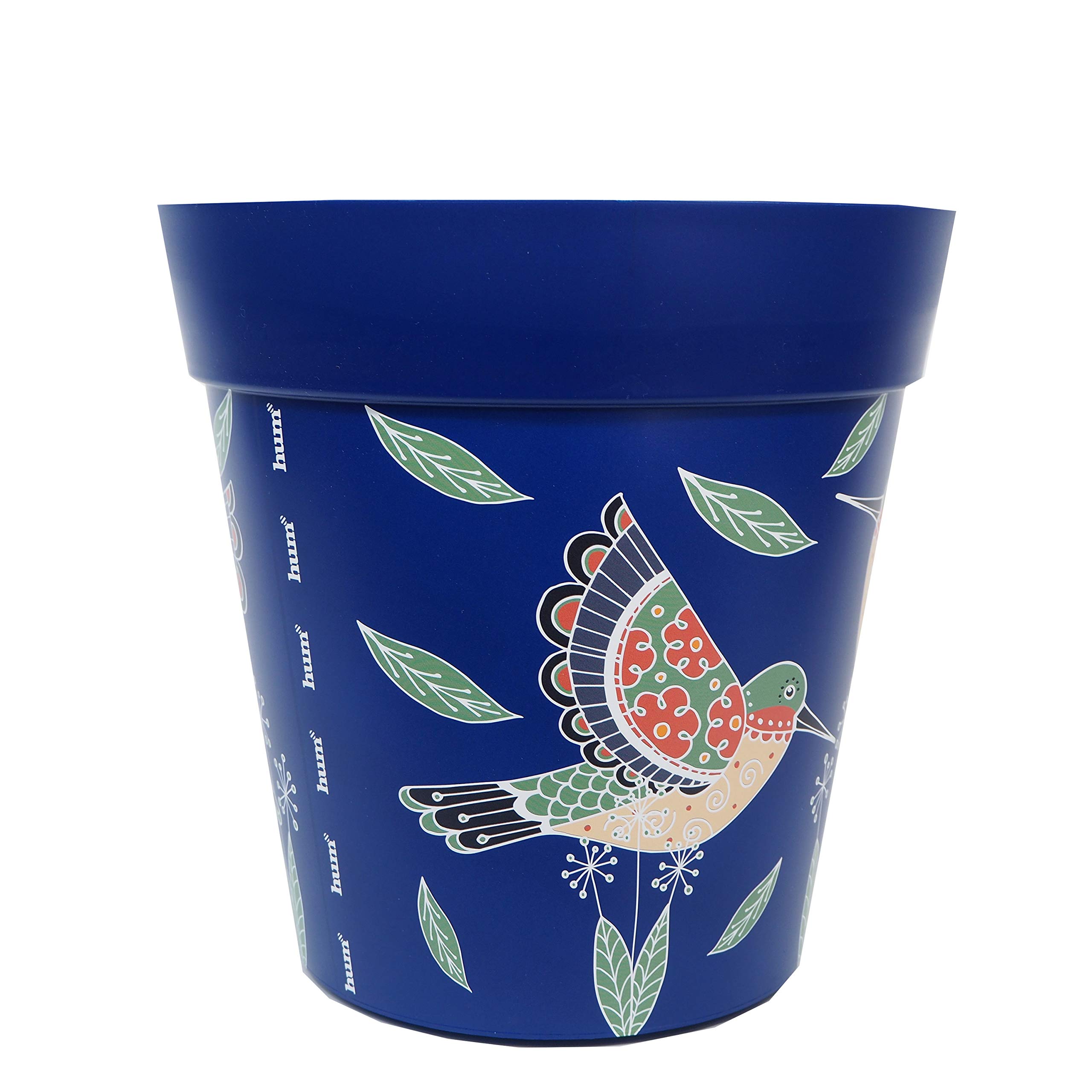 Hum Flowerpots, blue hummingbird plant pot, outdoor/indoor plastic