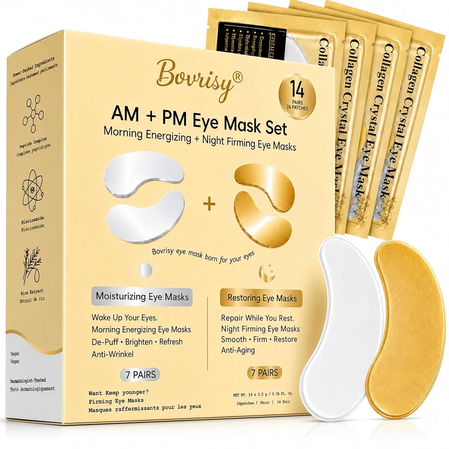 Under Eye Patches for Puffy Eyes and Dark Circles, AM PM, 28PCS