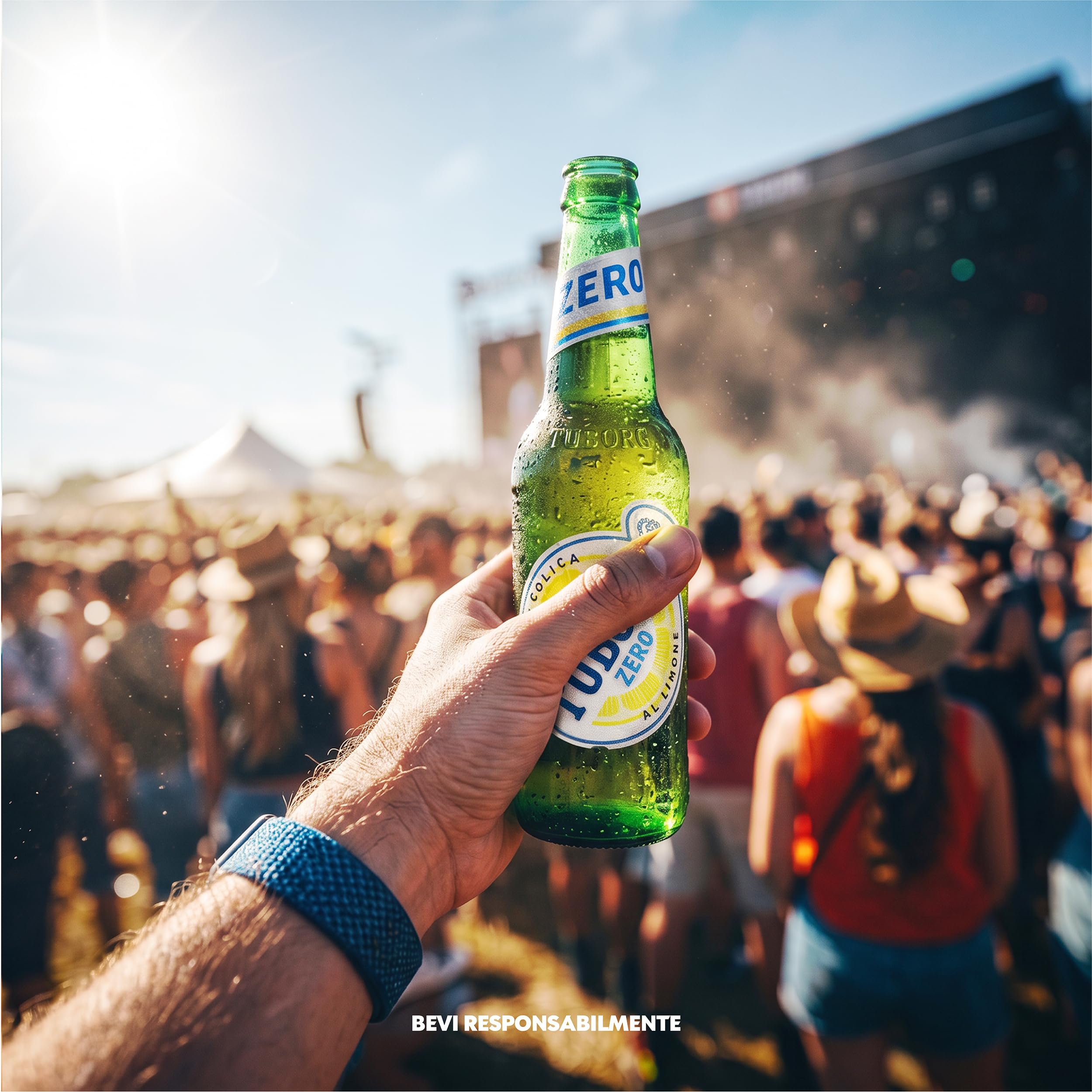 TUBORG Zero al Limone, Birra Analcolica al Limone, Bottiglia 33cl, Confezione da 24 Bottiglie