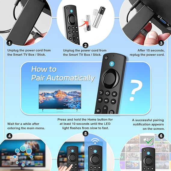Replacement Remote for All Fire Series,Remote for TV Stick (HD, 4K, 4K Max, Lite),TV Cube,Remote for Hisense, TCL, Insignia, 3rd Gen Fire Smart TVs with Voice
