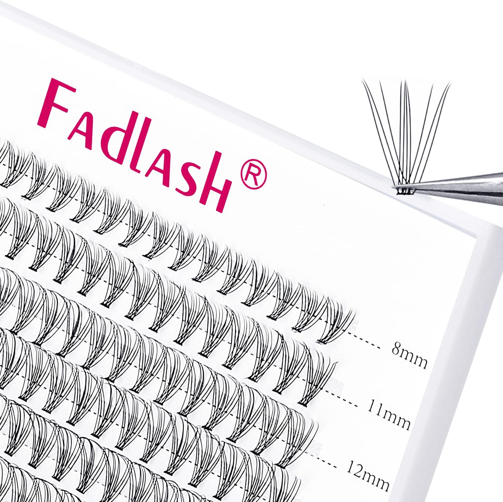 FADLASH Lash Clusters Extensions Individual Lashes Natural Soft 120pcs 10D C Cur Natural Long Black Faux Mink Volume Lash Extensions Reusable Artificial Eyelashes (10D-0.07-C, 8-15mm)
