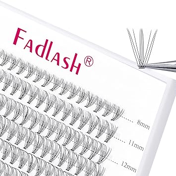 FADLASH Lash Clusters Extensions Individual Lashes Natural Soft 120pcs 10D C Cur Natural Long Black Faux Mink Volume Lash Extensions Reusable Artificial Eyelashes 10D-0.07-C, 8-15mm