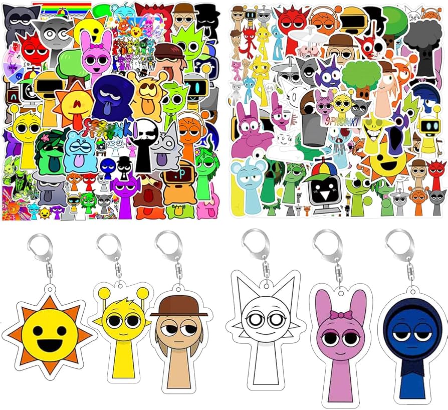 Amazon | スプランキー グッズ ステッカー キーホルダー 105枚