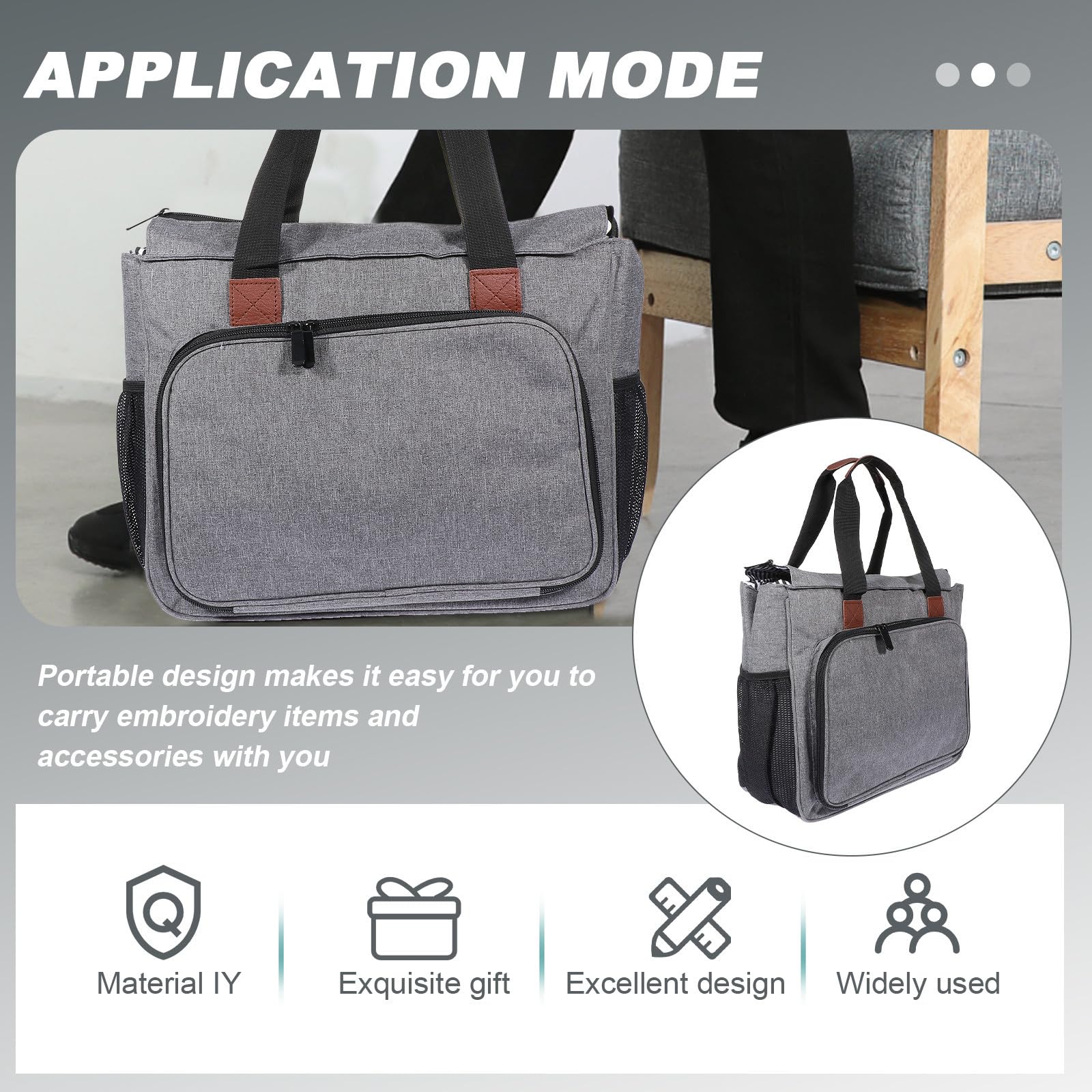 Toddmomy Multi-Pocket Pouch Borsa Porta Ricamo Multi-Function Storage Bag Oxford Tasche Portatile per Penne e Panno da Ricamo e Viaggio