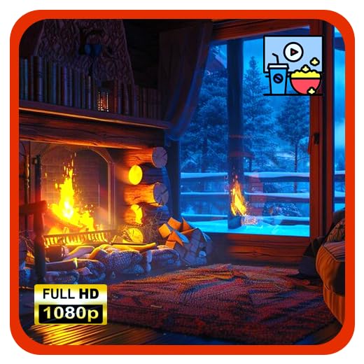 Lluvia en la cabaña: resplandor de la chimenea y lluvia relajante con temporizador de apagado