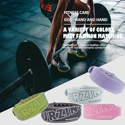 Miniatura 5 de Cinturón de levantamiento de pesas de cuero de 0.354 in para mujeres y hombres con soporte lumbar acolchado de 4 pulgadas para entrenamiento de