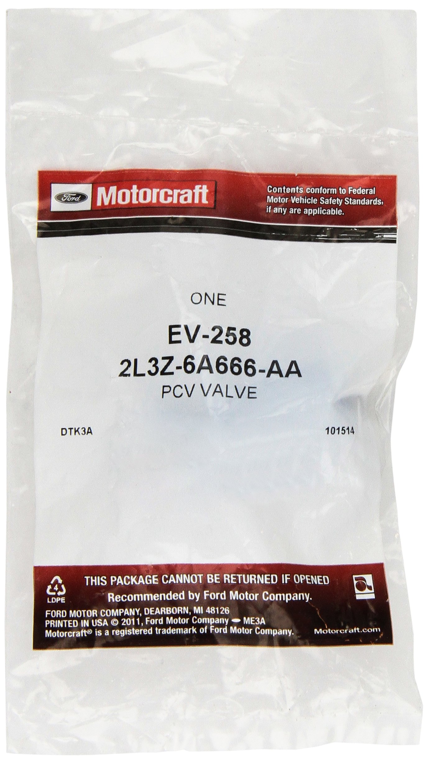 Amazon.com: Motorcraft EV258 Positive Crankcase Ventilation Valve