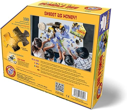 Miniatura 3 de Madd Capp Lil' Bumble BEE - Rompecabezas de 100 piezas para edades de 5 años en adelante, con forma de animal único, tamaño de póster, las piezas