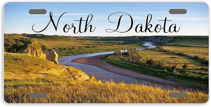 Amazon Com Eprocase Landmark License Plate North Dakota License Plate Cover Decorative Car Tag Sign Metal Auto Tag Novelty Front License Plate 4 Holes 12 X 6 Automotive