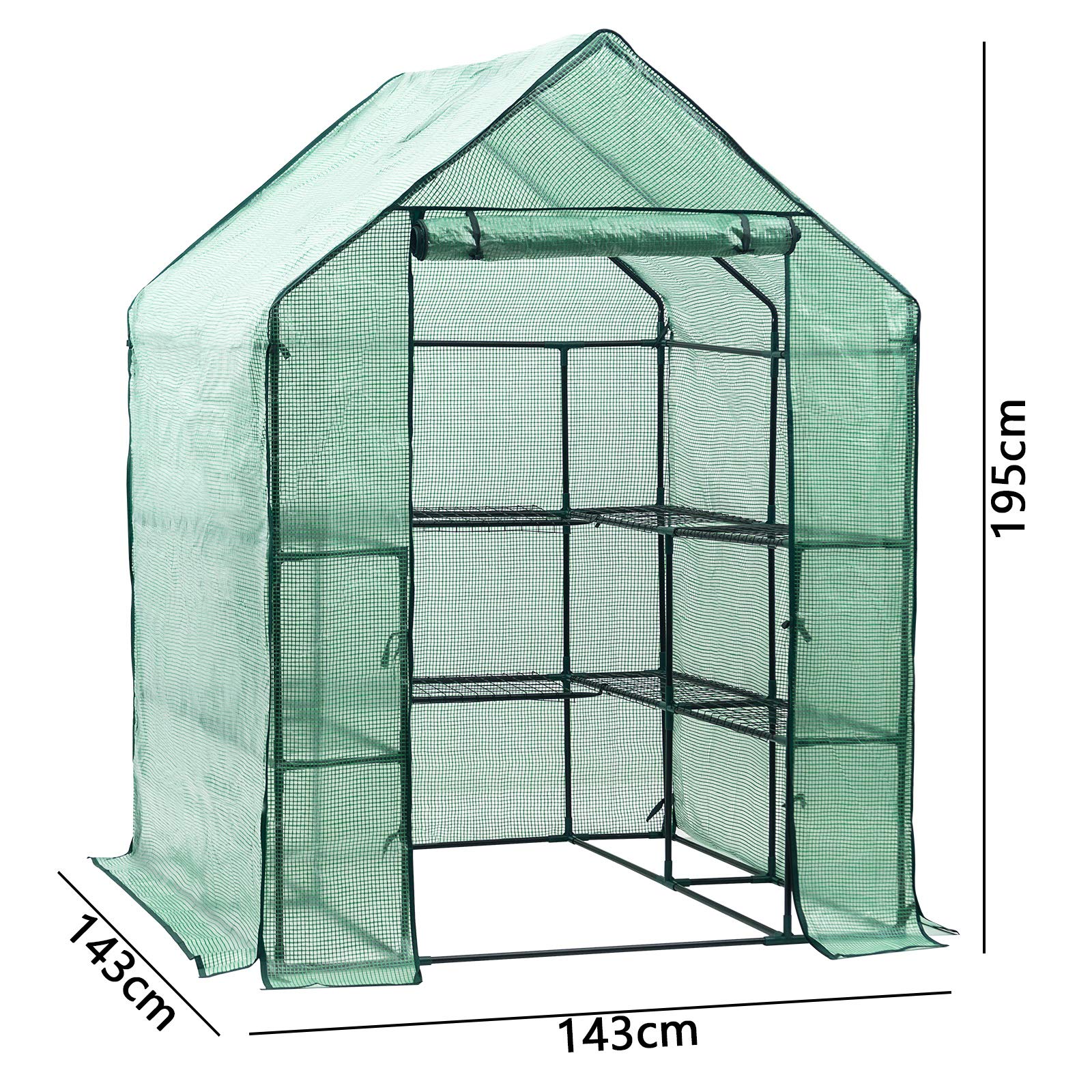 DIVCHI Serra larga a 4 livelli con telaio e copertura più grande della piccola serra per il giardino, porta a pannello con cerniera arrotolabile per esterni, patio e cortile