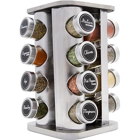 Amazon.com: Kamenstein Heritage 16-Jar Revolving Countertop Spice Rack ...