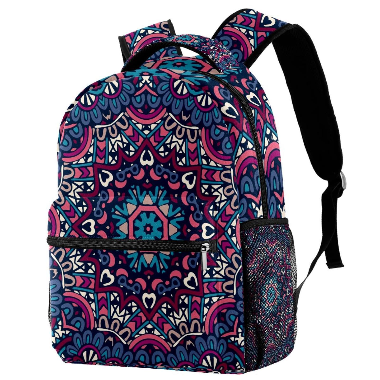 Sac à dos d'école ergonomique et résistant mandala multicolore - 7