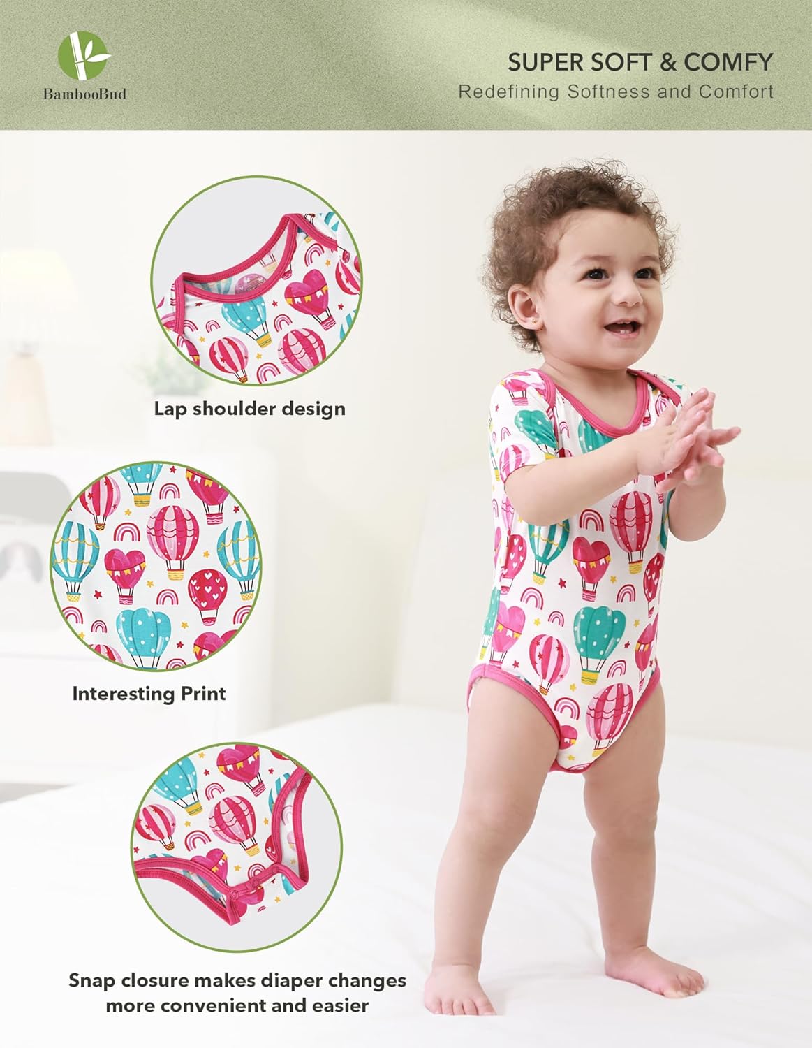 Baby Bodysuit Unisex Toddler Bodysuits Infant Boy Girl Short Sleeve Pajamas Bamboo Viscose Sleepwear NB-24 Months