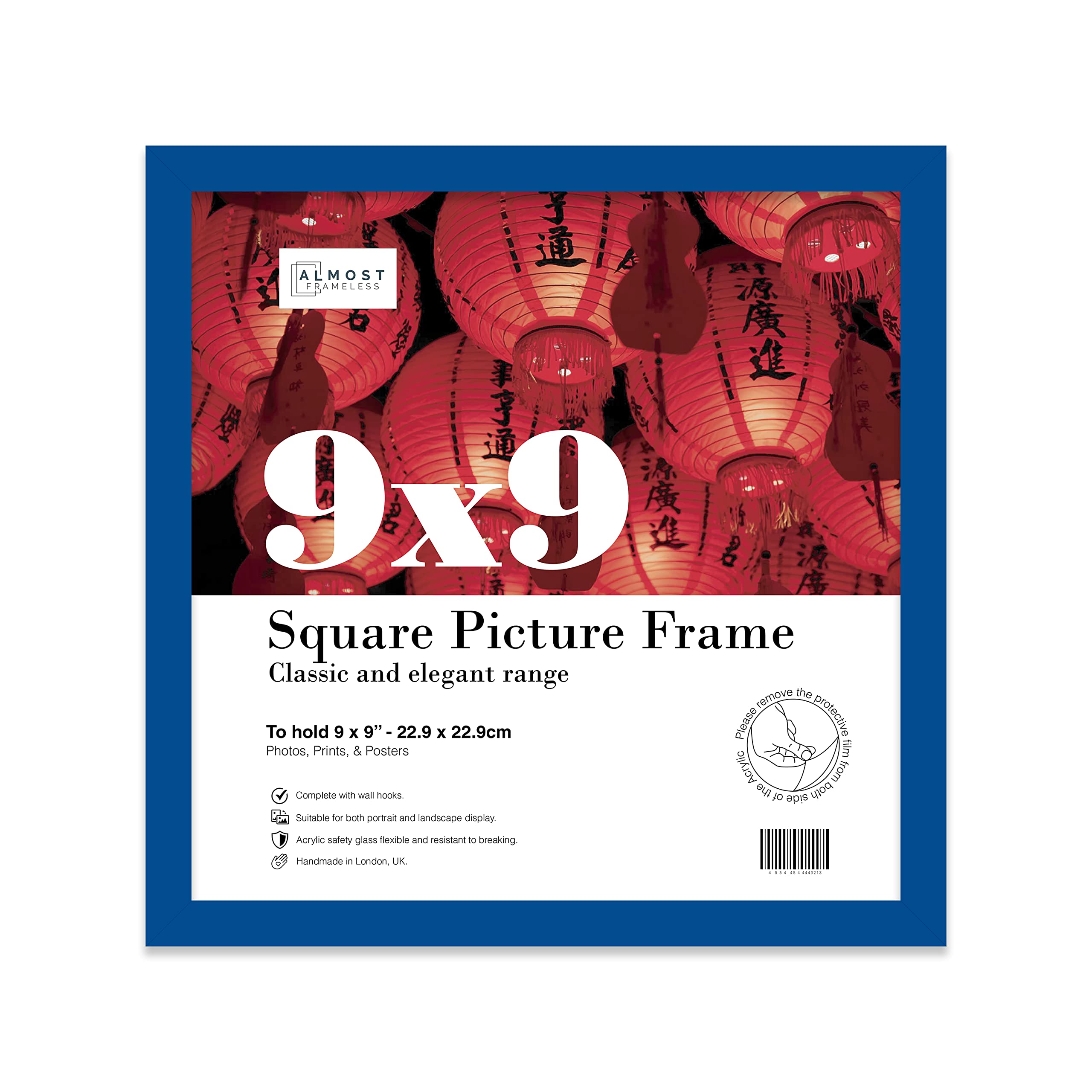 9x9 Inch Blue Square Thin Photo Frame Wall Mountable and Freestanding Thin Picture Frame Standard Square Photograph Size, 9" X 9"(22.9 X 22.9cm) โ image 1