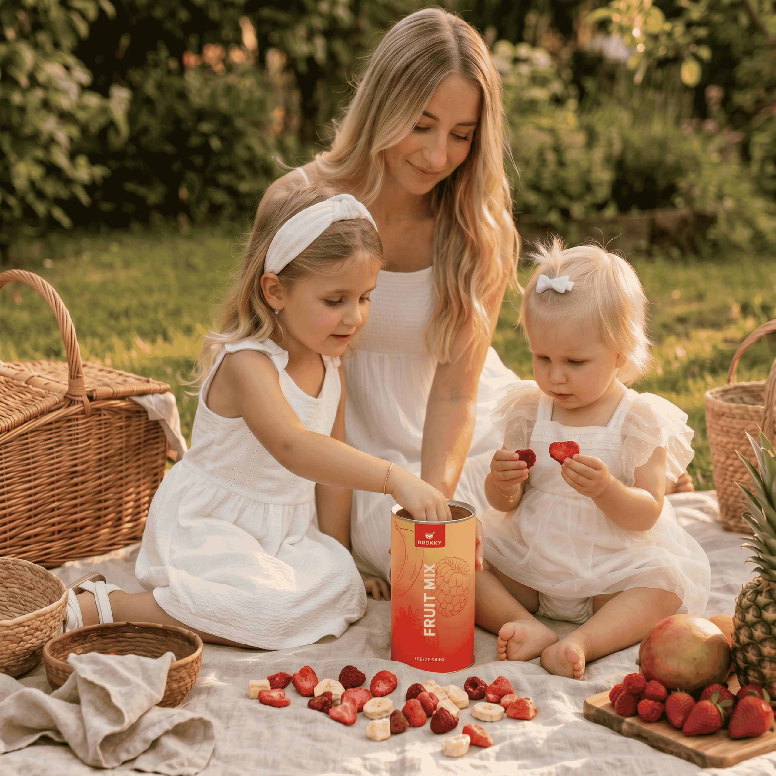 BREKKY - Gefriergetrocknete Früchte Mix - Erdbeeren, Bananen & Himbeeren - 100% natürliche Trockenfrüchte ohne Zuckerzusatz - vegan, ballaststoffreich & extra knusprig