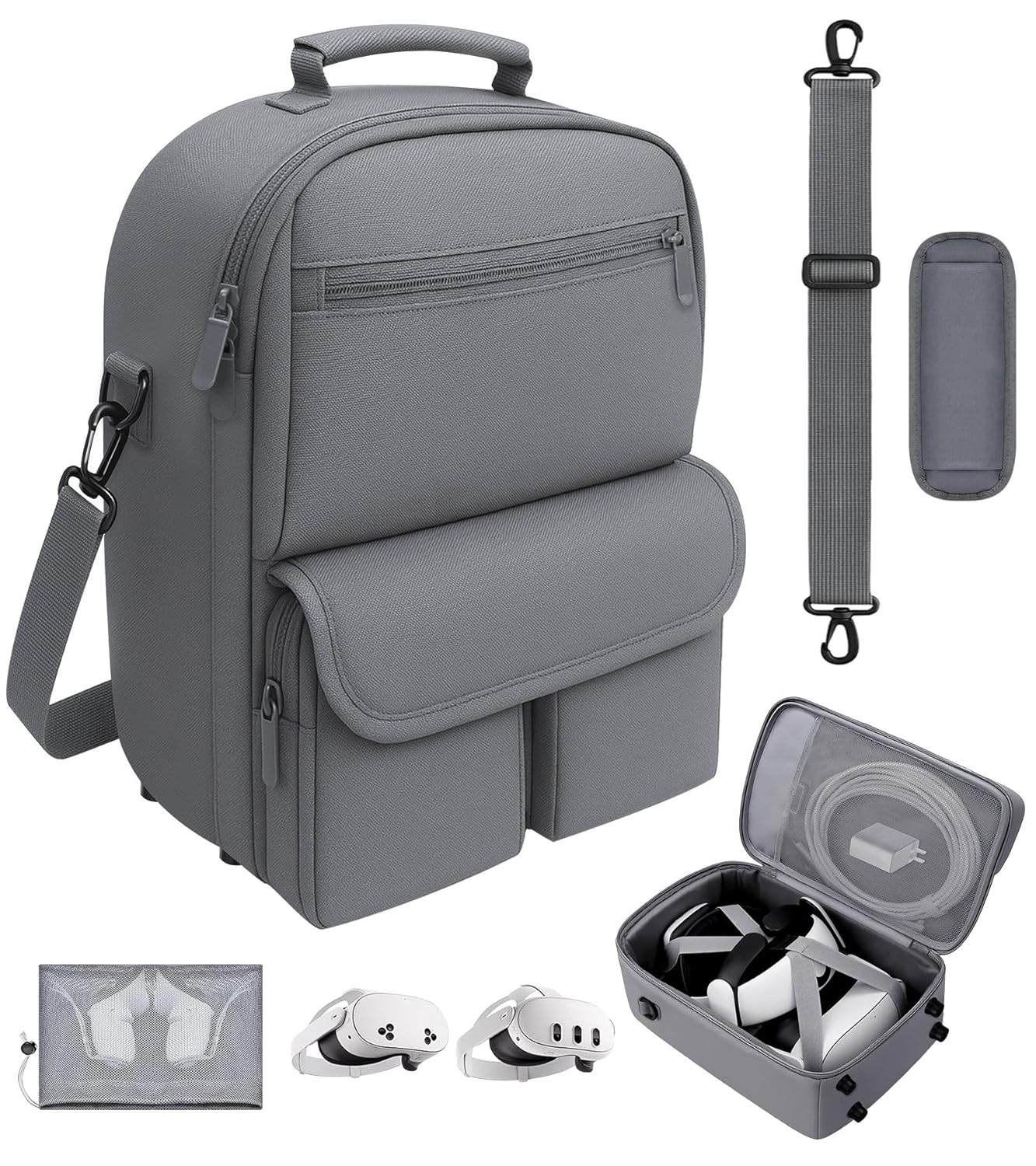 YRXVW Large Carrying Case for Meta Oculus Quest 3s/3/2, for BOBOVR/Kiwi Battery Head Strap, Waterproof & Drop-Resistant VR Accessories Carrying Bag Ideal for Travel & Home Storage YRXVW Large Carrying Case for Meta Oculus Quest 3s/3/2, for BOBOVR/Kiwi Battery Head Strap, Waterproof & Drop-Resistant VR Accessories Carrying Bag Ideal for Travel & Home Storage