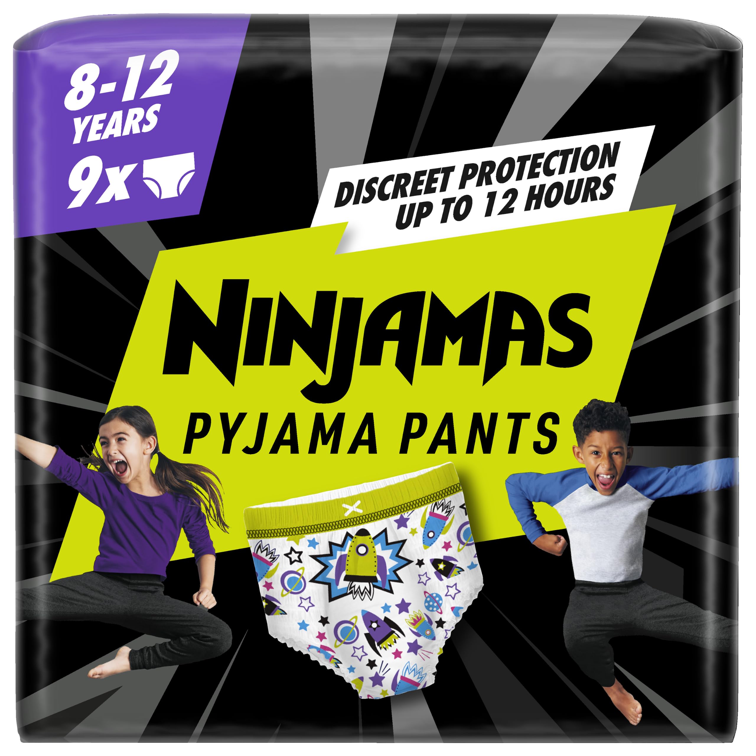 Pampers Ninjamas Boys Pyjama Pants, 54 Count, Age 8-12 Years