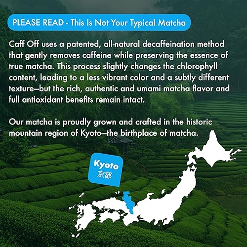 Miniatura 4 de Caff Off Polvo de té verde matcha de vainilla descafeinado de Japón  15 barras (0.07 oz cada uno  1.06 oz en total)  grado ceremonial y sin azúcar