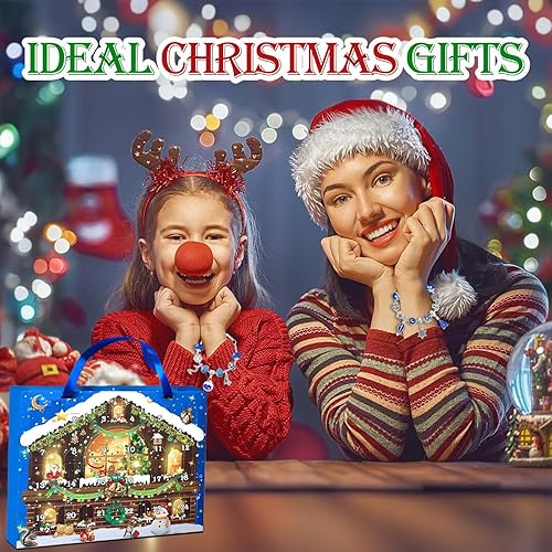Miniatura 7 de Calendario de Adviento de Navidad 2023 para niñas, juego de 24 pulseras, regalos de Navidad para niños, calendario de cuenta regresiva de 24 días de