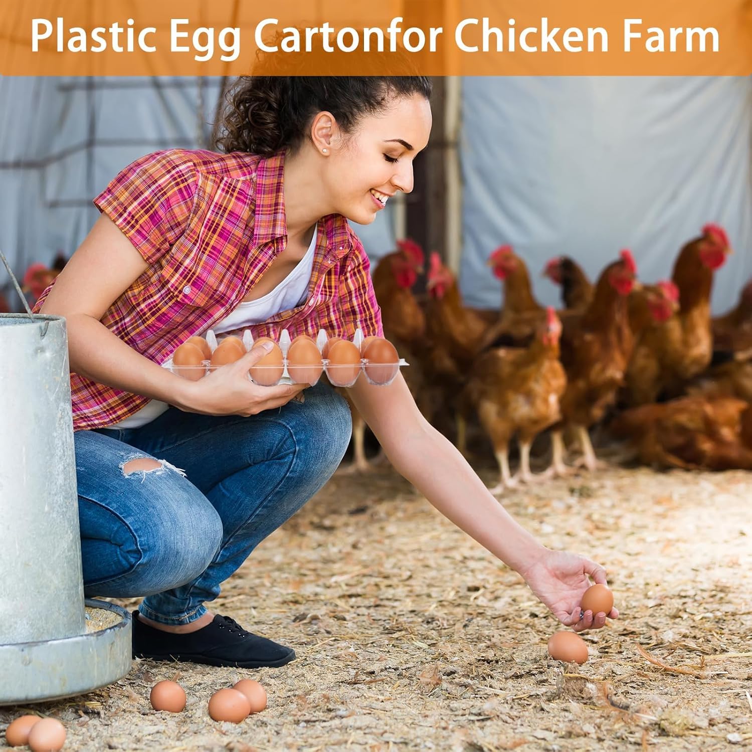120Pack Egg Cartons Cheap Bulk Empty Egg Cartons Egg Holders for Home Ranch Chicken Farm, Commercial Business Market Display, 2x6 Grids, Large