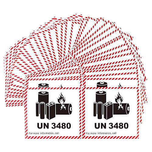 50 x UN3480 Lithium Ion Battery Transport Caution Warning Labels