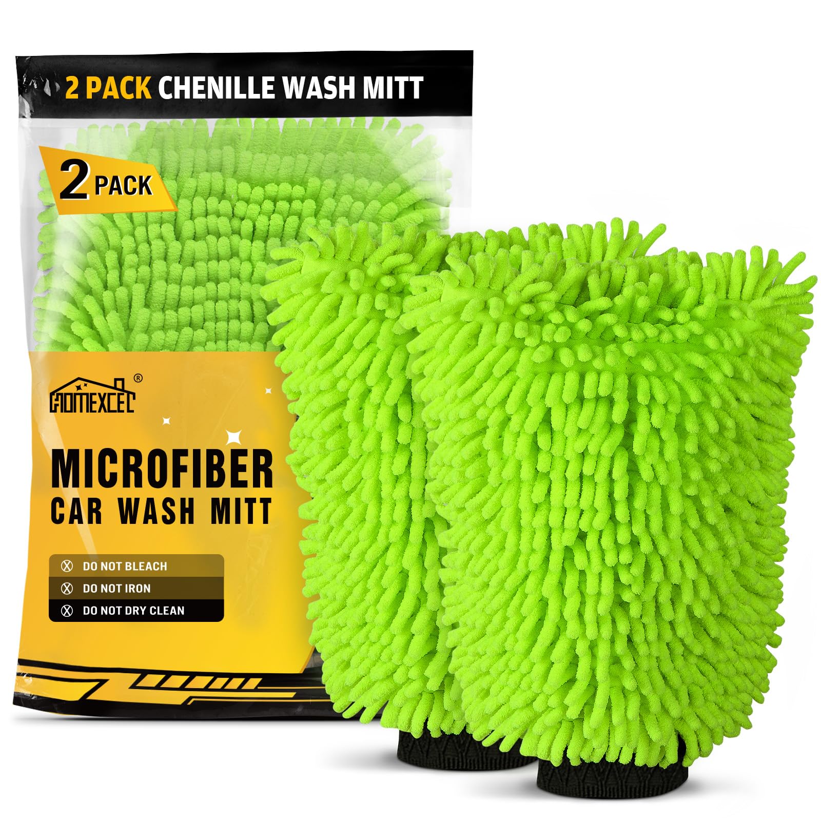 Amazon.com: HOMEXCEL Car Wash Mitt, 2PK Chenille Microfiber Wash