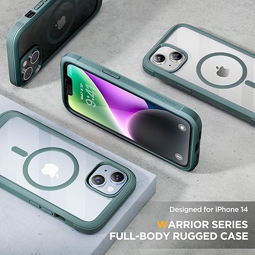 Miniatura 23 de Miracase Glass Series - Funda magnética para iPhone 15, compatible con MagSafe, de cuerpo completo, protector de pantalla de vidrio 9H integrado