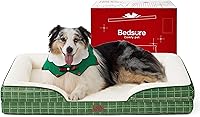 Vista 536 de Bedsure - Cama ortopédica XXL para perros, sofá cama lavable para perros gigantes, espuma de soporte con funda extraíble y lavable, forro Marrón
