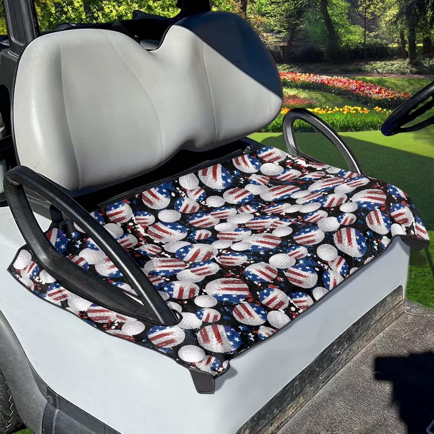 Golf Cart Seat Covers Machine Washable Golf Cart Seat Blanket Reusable Golf Cart Decorations wikth Holes