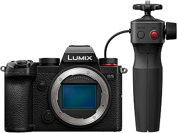 Panasonic LUMIX DC-S5GR-KIT S5 Full Frame Mirrorless Camera body, 4K 60P Video Recording with Flip Screen and Wi-Fi, L-Mount, 5-Axis Dual I.S, Black and Vlogging Grip