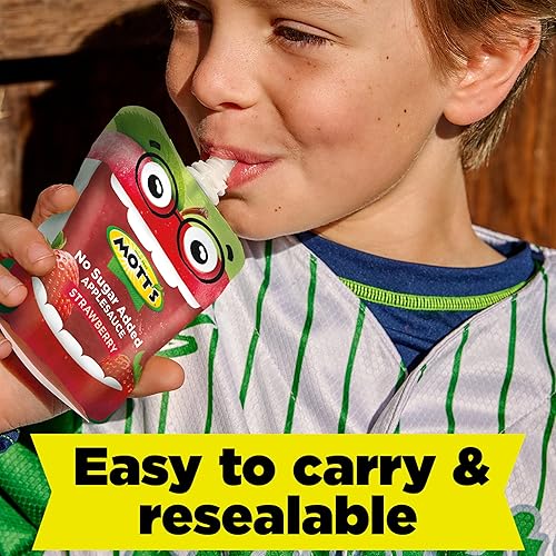 Miniatura 7 de Mott's Puré de manzana sin azúcar añadido, bolsa transparente de 3.2 onzas, 12