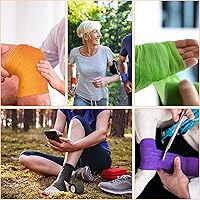 Vista 4 de Treela Paquete de 48 Vendajes Envolventes Autoadhesivos a Granel, 2 Pulgadas x 5 Yardas Vendaje Cohesivo Autoadherente Cinta Atlética Elástica Cinta