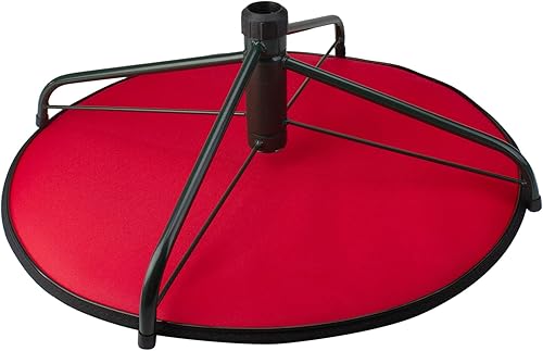 Miniatura 4 de Northlight Alfombrilla mediana prémium para árbol de Navidad, 22 pulgadas, color rojo y negro