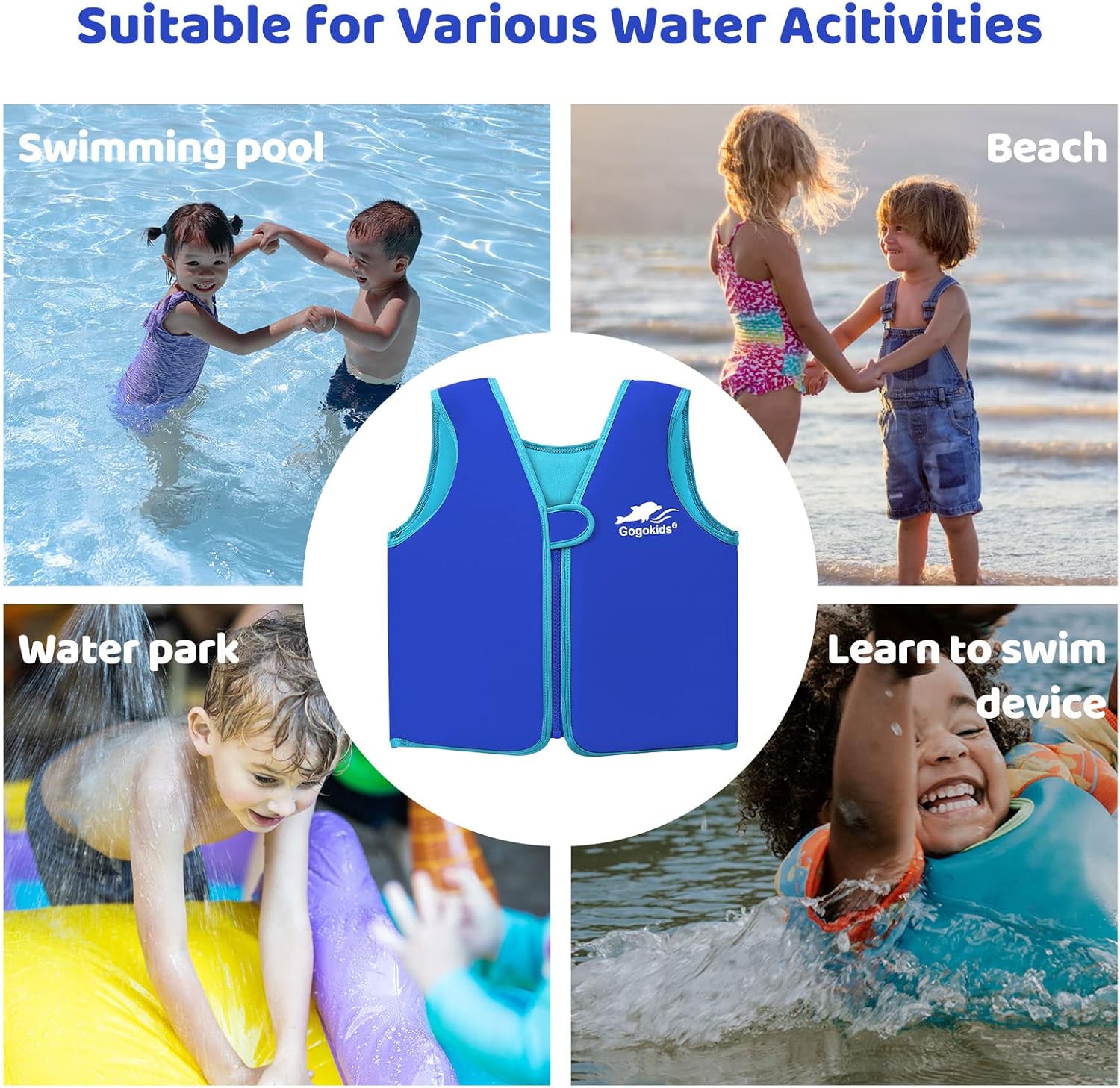Vine Kids Swim Vest Toddler Learn to Swim Floatation Jackets Training Vest for Boys Girls