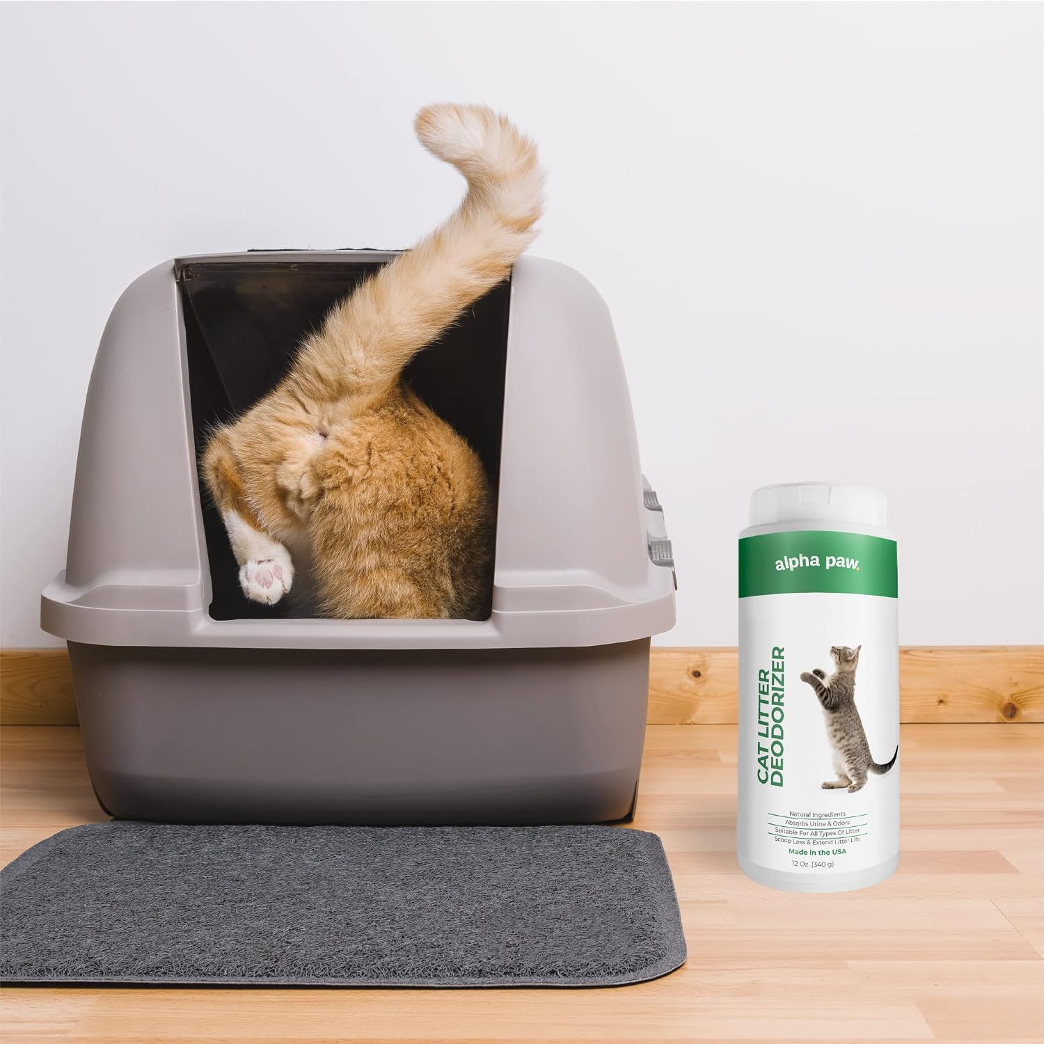Smiling Paws Pets Organic Cat Litter Deodorizer - Kitty Litter Deodorizer, Box Scent Remover, & Moisture Absorber - 3-in-1 Odor Eliminator - 3-Pack