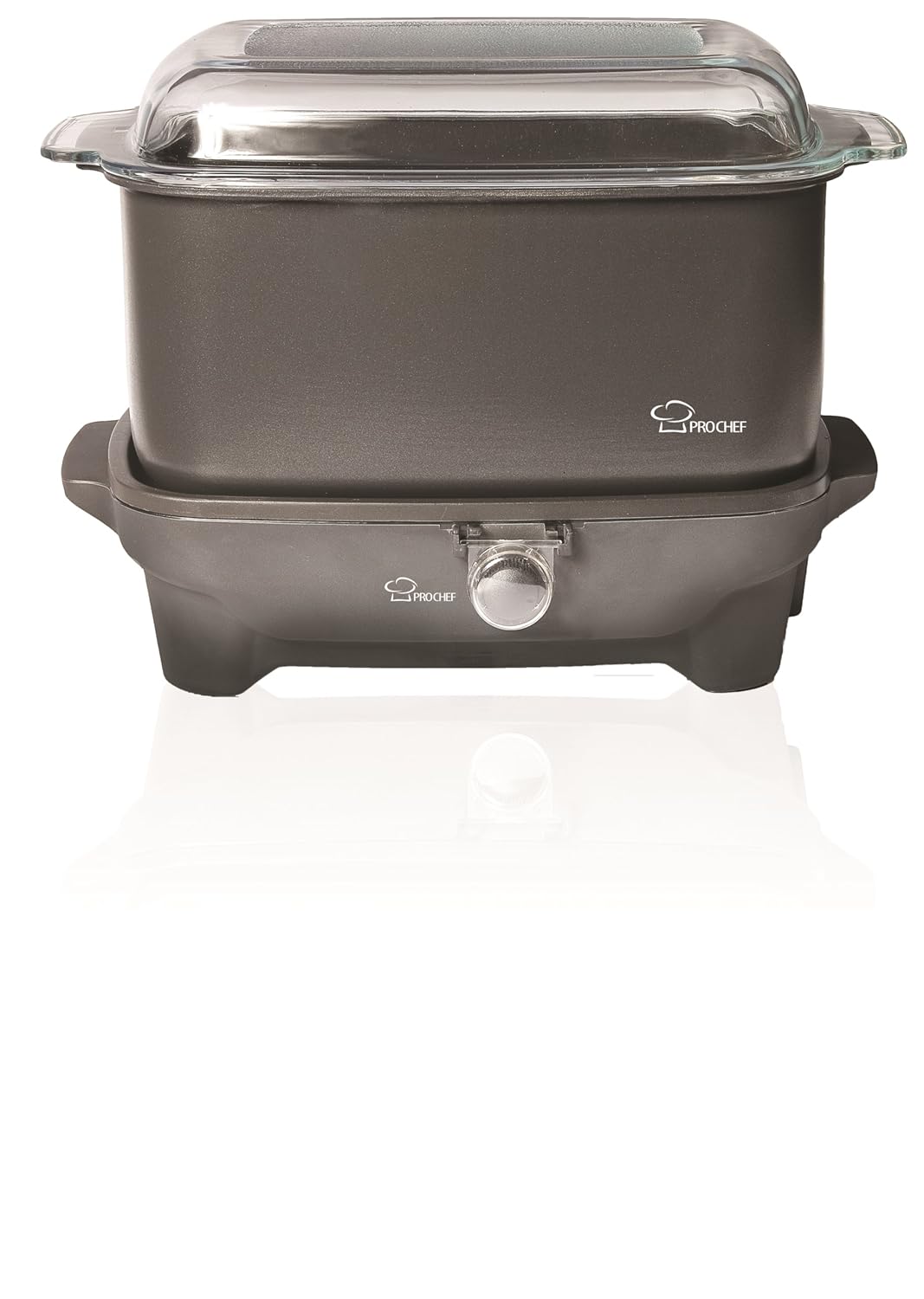 PCS800 8-Quart Oblong-Shaped Slow Cooker with Deep Dish Glass Cover with Shabbos Sure Knob Cover and Blech