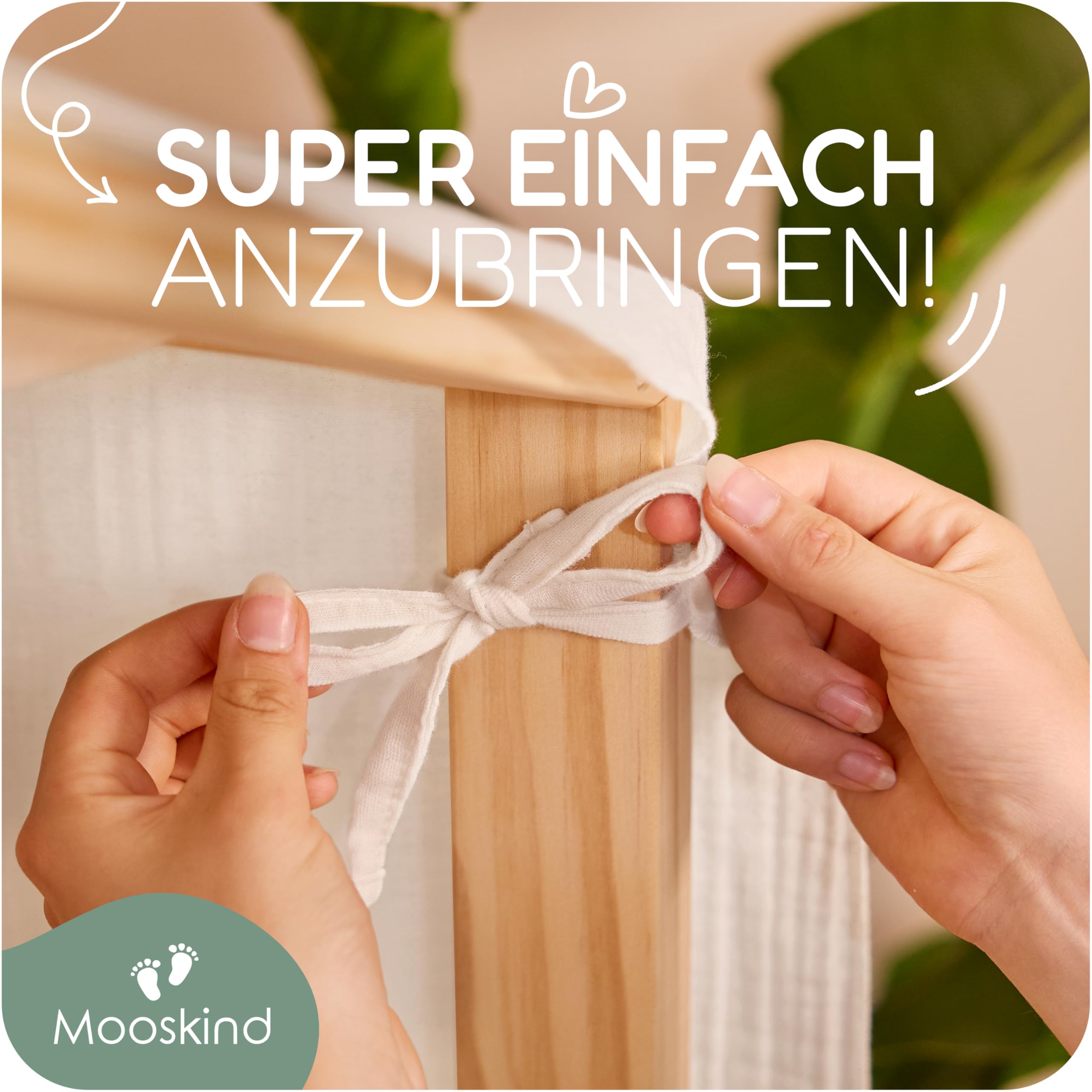 Hausbett Himmel – Aus weichem Musselin in 7 Farben – 100% Bio-Baumwolle – Traumhafte Hausbett Deko & Himmelbett Vorhänge – Made in Europe mit Liebe