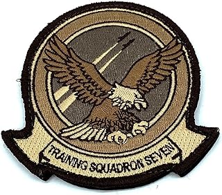 VT-7 Eagles (Tan) Squadron Patch â€“ Plastic Backing/Sew On, 3.6
