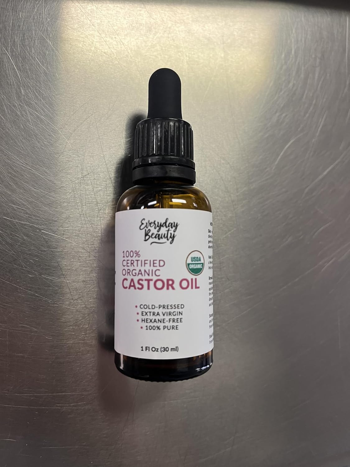 Organic Castor Oil - 100% Pure Certified USDA Organic, Cold Pressed & Hexane-Free, For Eyelashes, Eyebrows, Hair, Skin & Wellness Packs -1oz Glass Bottle & Dropper