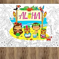 Vista 11 de ZOIIWA Póster para colorear de feliz cumpleaños para niños, hoja gigante para colorear para aula, mantel de cumpleaños grande para pared, páginas