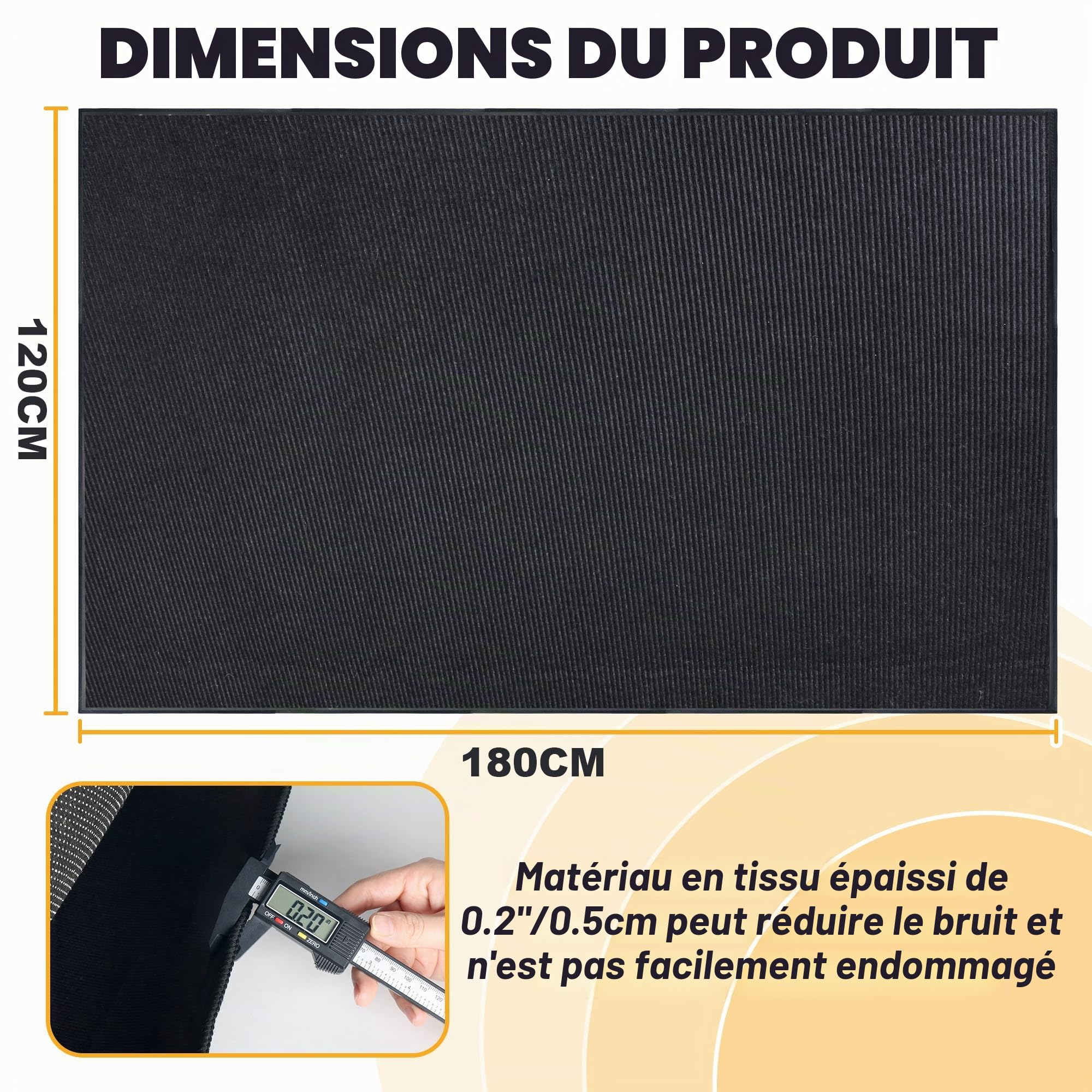 Alyoen 1,2 x 1,8 m - Tapis de Batterie, Tapis Batterie avec Fond Antidérapant et Isolation Phonique, Tapis Batterie Électrique, Accessoire pour Batterie, Cadeau pour Batteurs, Noir